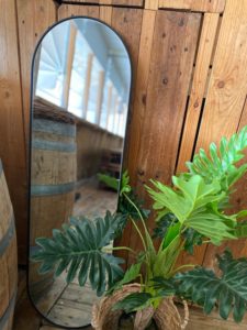 מראת גוף מסגרת דקה שחור/זהב