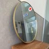 ⁦מראה עגולה מסגרת מתכת דקה זהב/שחור⁩ – תמונה ⁦9⁩