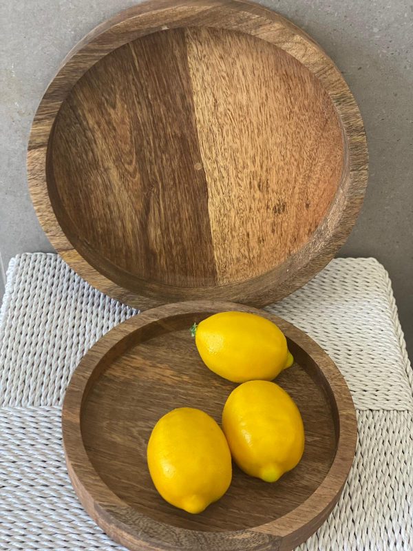 ⁦מגש עגול עץ מנגו⁩ – תמונה ⁦3⁩