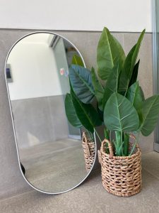 מראה מלבן מעוגל מסגרת דקה- זהב/כסף/לבן/שחור