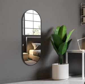 ⁦מראה מלבן מעוגל מסגרת דקה- זהב/כסף/לבן/שחור⁩ – תמונה ⁦13⁩