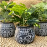 עציץ מלאכותי בכלי אפריקאי - דגם 4