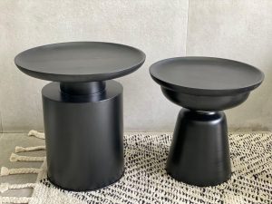 ⁦שולחן צד שחור - עץ ומתכת⁩ – תמונה ⁦5⁩
