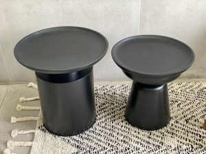 ⁦שולחן צד שחור - עץ ומתכת⁩ – תמונה ⁦6⁩