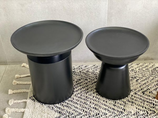 ⁦שולחן צד שחור - עץ ומתכת⁩ – תמונה ⁦6⁩