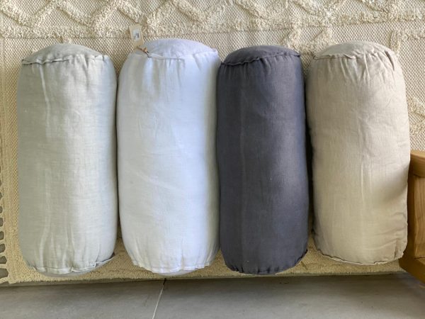 ⁦כרית גליל פשתן - 3 צבעים⁩ – תמונה ⁦7⁩