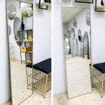 מראה מלבנית 50X160 שחור/זהב