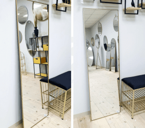 מראה מלבנית 50X160 שחור/זהב