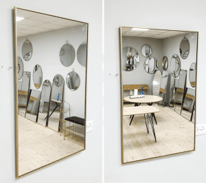 ⁦מראה מלבנית 50X80 שחור/זהב⁩ – תמונה ⁦2⁩