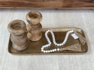 ⁦מגש מתכת זהב שטוח⁩ – תמונה ⁦3⁩