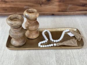 ⁦מגש מתכת זהב שטוח⁩ – תמונה ⁦2⁩