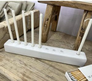 ⁦חנוכייה קרמיקה לבנה⁩ – תמונה ⁦2⁩