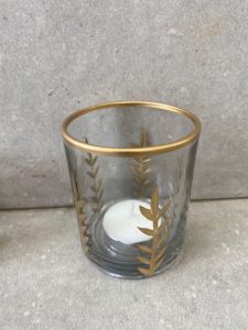 כוסית אלגנטית לנר עם עיטורי זהב- 3 גדלים – תמונה 6