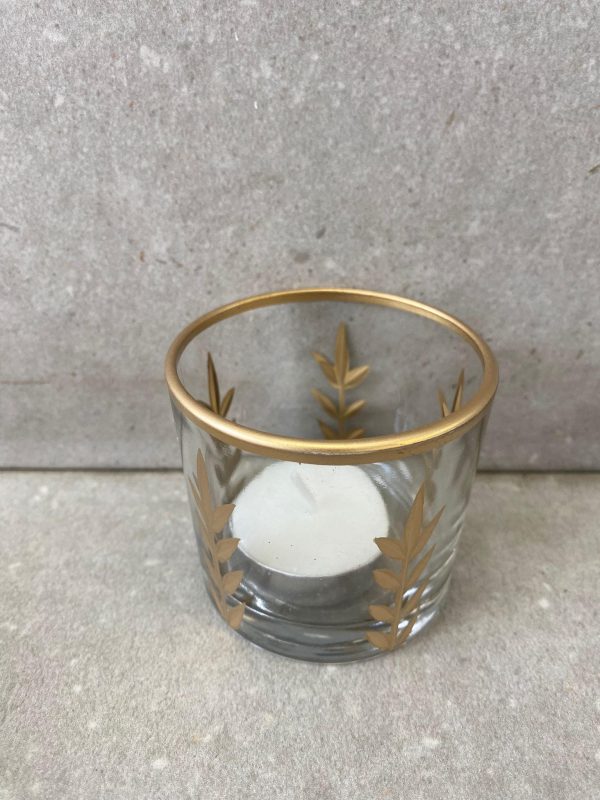 ⁦כוסית אלגנטית לנר עם עיטורי זהב- 3 גדלים⁩ – תמונה ⁦5⁩