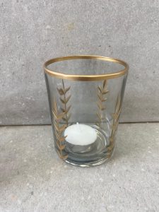 כוסית אלגנטית לנר עם עיטורי זהב- 3 גדלים – תמונה 3