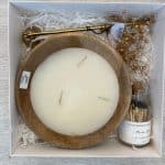 מארז מתנה נר עץ