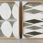 תמונת קנבס מסגרת עץ- איור בשילוב טקסטורה- 2 דגמים