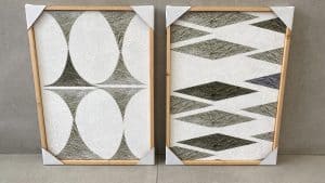 תמונת קנבס מסגרת עץ- איור בשילוב טקסטורה- 2 דגמים