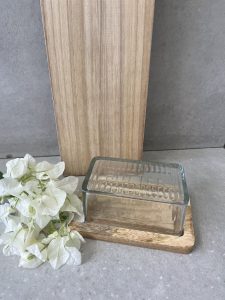 כלי לחמאה מעץ וזכוכית – תמונה 2