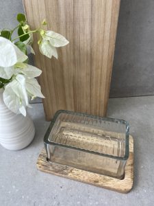 כלי לחמאה מעץ וזכוכית – תמונה 5