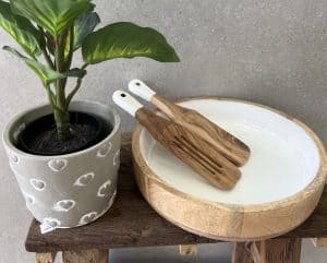 קערת סלט מעץ עם זוג כפות – תמונה 4