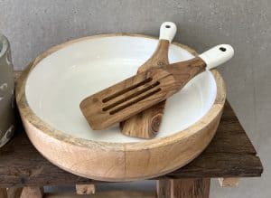 קערת סלט מעץ עם זוג כפות – תמונה 2