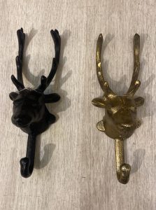 ⁦מתלה קיר מתכת אייל שחור/זהב 2 גדלים⁩ – תמונה ⁦2⁩