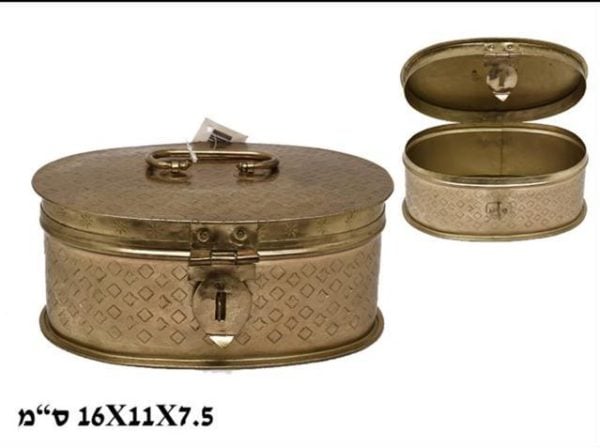 ⁦קופסה אליפסה זהב - 2 גדלים⁩ – תמונה ⁦5⁩