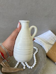 ⁦קנקן מיני קרמיקה טקסטורת פסים⁩ – תמונה ⁦3⁩