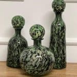 בקבוק זכוכית דקורטיבי מנומר- 2 צבעים