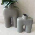 ואזה קרמיקה מעוצבת- אפור מט