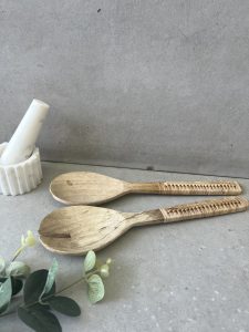 סט כפות עץ לסלט אתניק