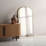 מראת גוף חצי מעוגלת-מסגרת זהב