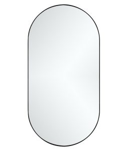 ⁦מראה מלבן מעוגל רחבה מסגרת דקה- שחור⁩ – תמונה ⁦2⁩