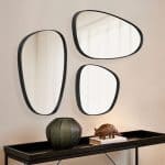 מראה מתכת אמורפית-צבע שחור 3 גדלים