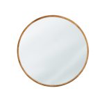 מראה עץ עגולה מסגרת שטוחה