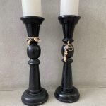 פמוט שחור בשילוב חוט