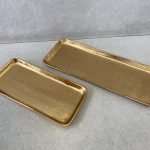 מגש מלבני מתכת- זהב 2 גדלים