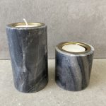 פמוט שיש אפור - 2 גדלים