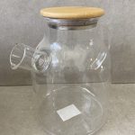 קומקום זכוכית פקק עץ