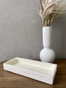 מגש בטון מלבני לבן