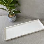 מגש בטון לבן מלבני