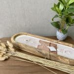 נר מלבני בכלי עץ מנגו