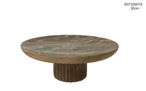 ⁦צלחת הגשה מעץ על רגל - 2 גדלים לבחירה⁩ – תמונה ⁦3⁩