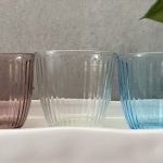 כוס זכוכית פסים - 3 צבעים