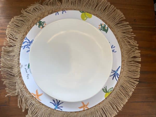 ⁦פלייסמנט קייצי עגול מנייר חד פעמי⁩ – תמונה ⁦2⁩