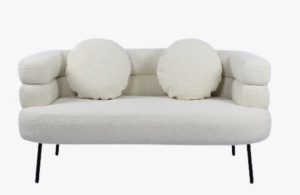 ספת בוקלה זוגית לבנה