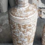 אגרטל טרקוטה לבן חום