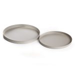 מגש מתכת אפור- עגול