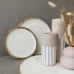 מגש עגול עץ מנגו לבן